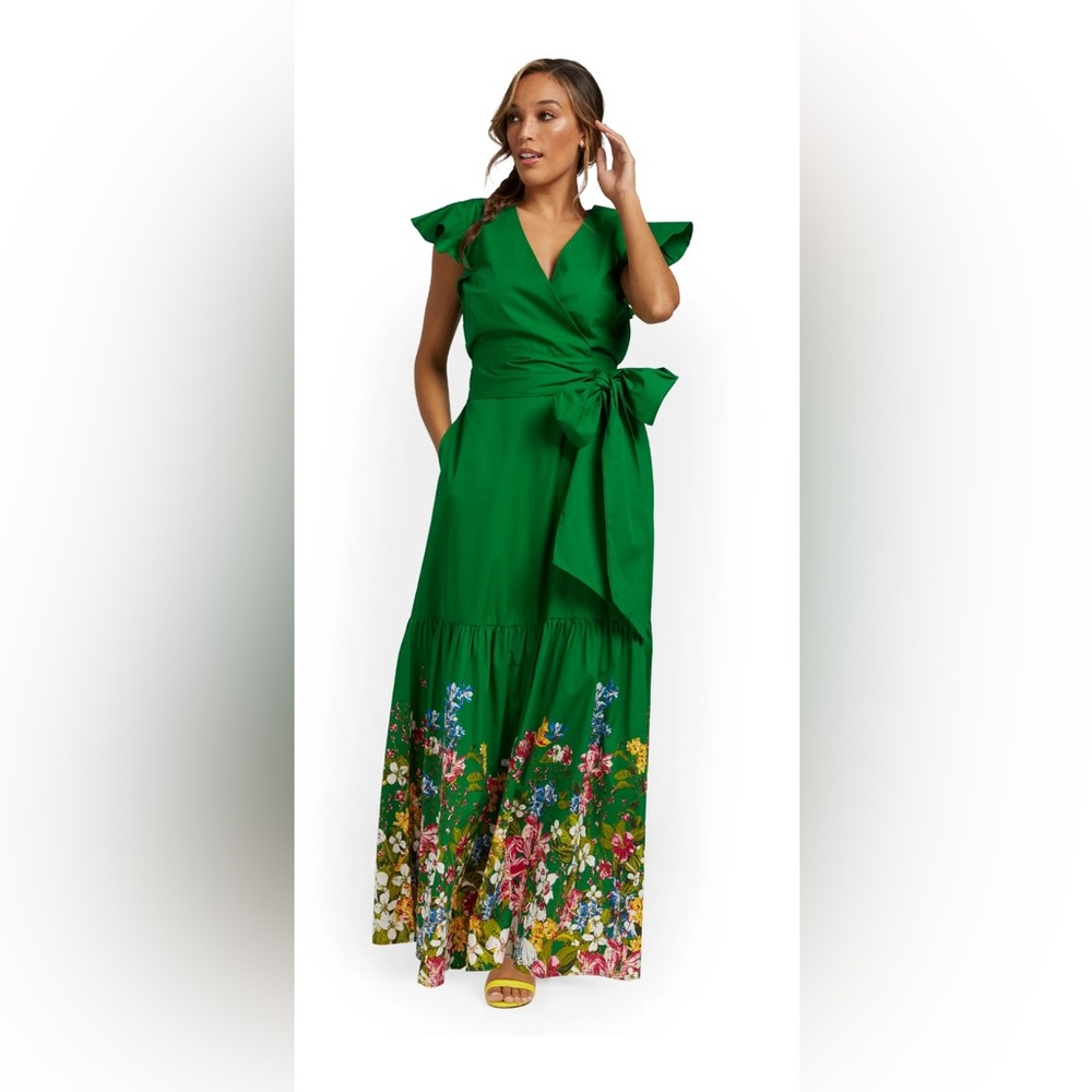 NWT Gorgeous Green Floral Maxi XXL